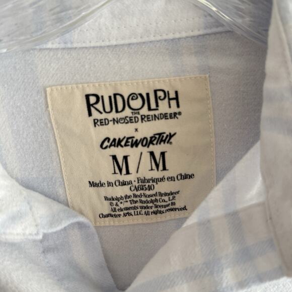 Cakeworthy Flannel Shirt Adult Medium Rudolf The Red Nosed Reindeer Bumble Plaid - Picture 7 of 16